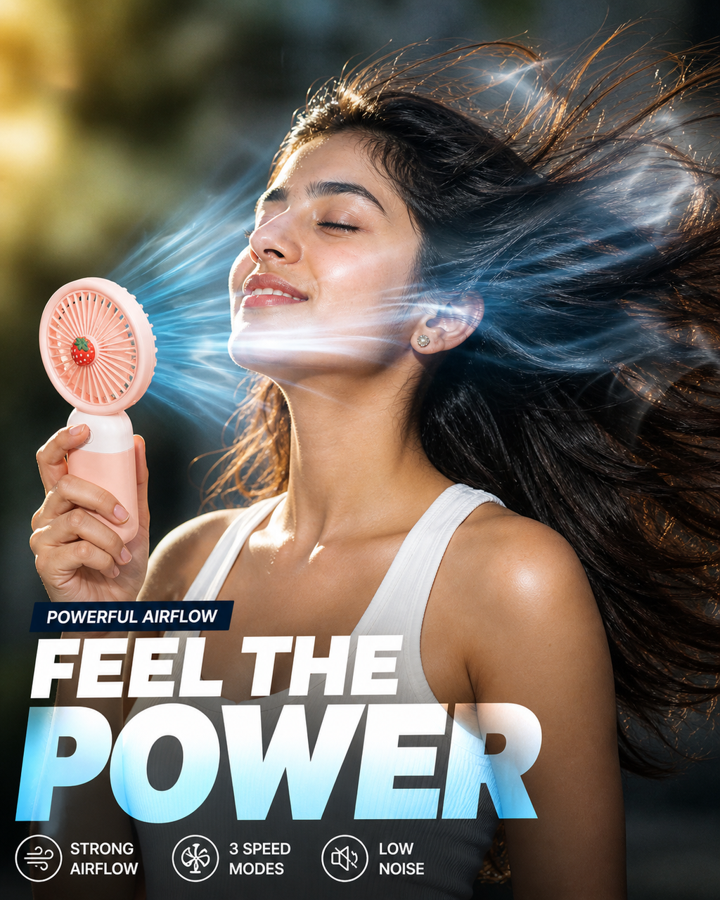 Buy 1 Get 1 FREE Mini Handheld Fan – Powerful Cooling, Rechargeable, Portable Summer Essential